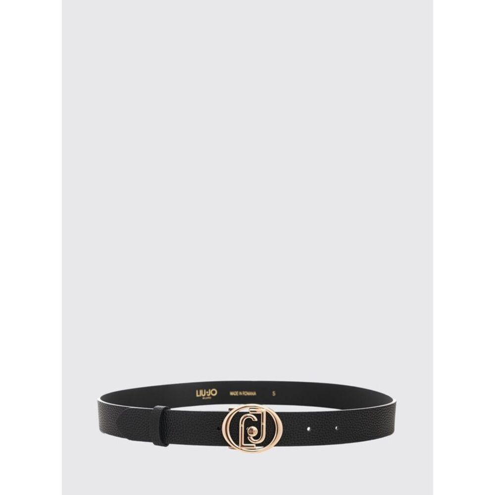 Liu Jo Women Liu Jo Adjustable Leather Belt With Monogram Buckle And Loop